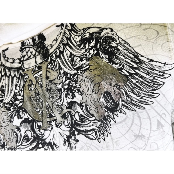 Xtreme Couture by Affliction Men's Zip Up Sweatshirt Hoodie Cast Iron Wings Bike - Picture 11 of 15